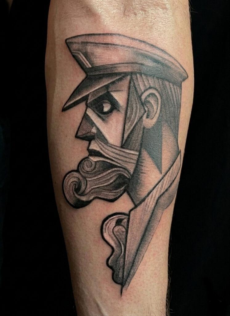blackwork tattoo marinaio