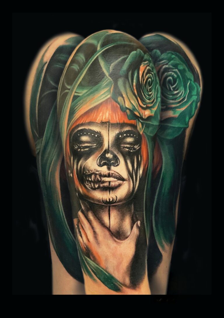 realismo tattoo catrina color